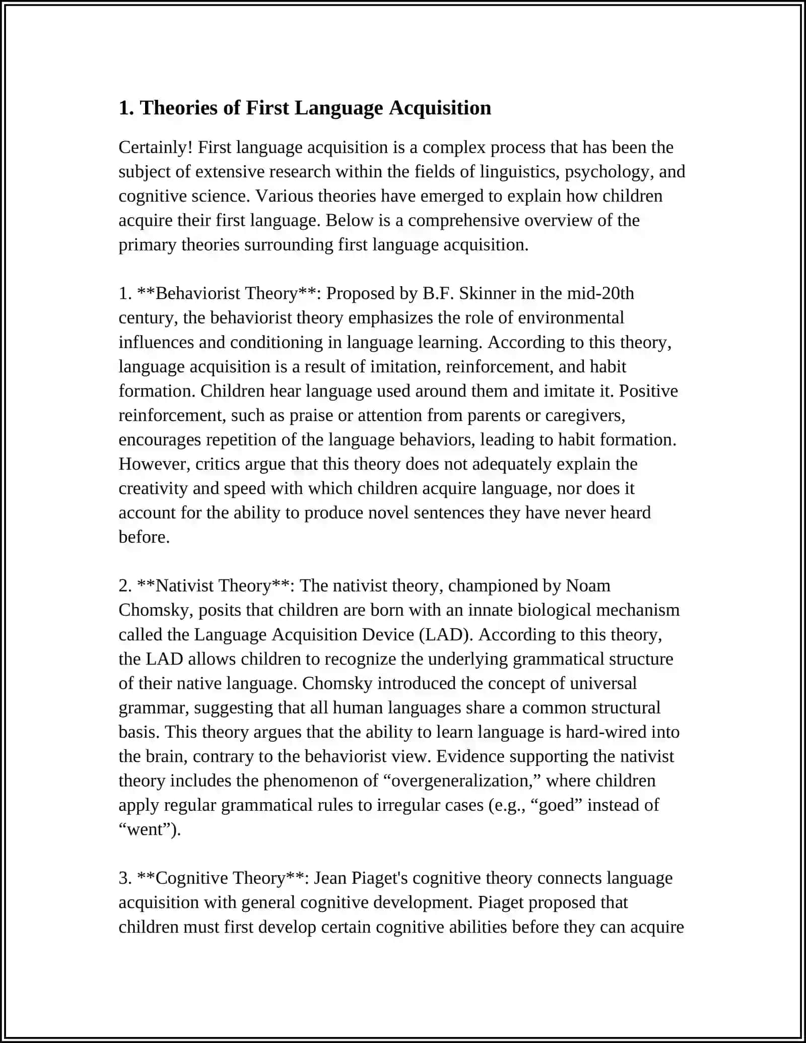 STUDYING THE ACQUISITION OF FIRST AND SECOND LANGUAGES 3