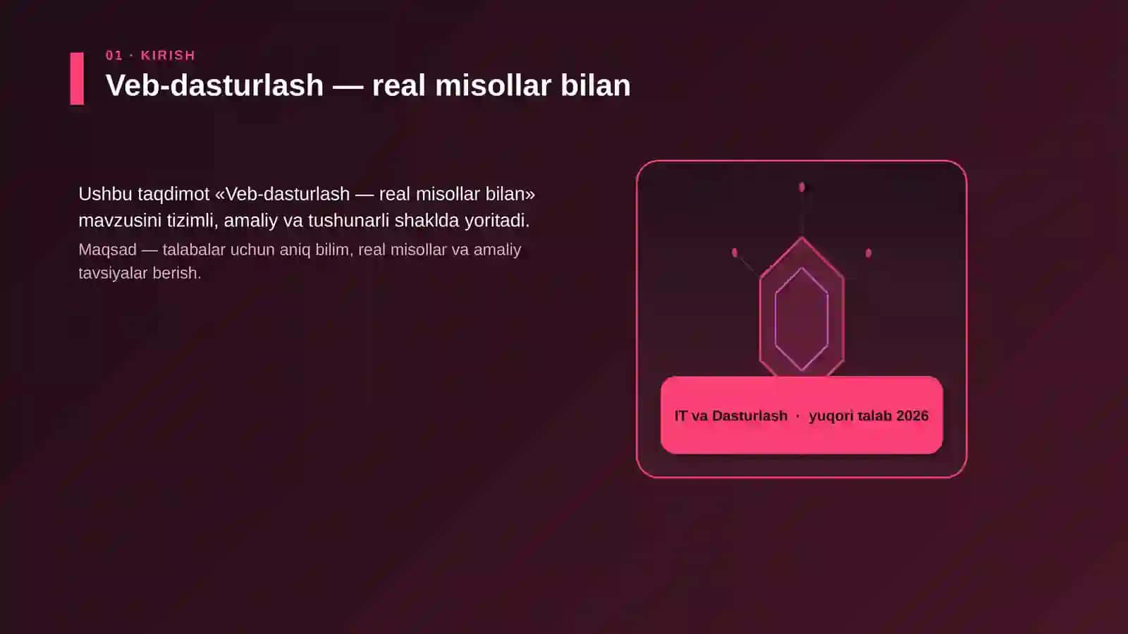 Veb-dasturlash — real misollar bilan 3