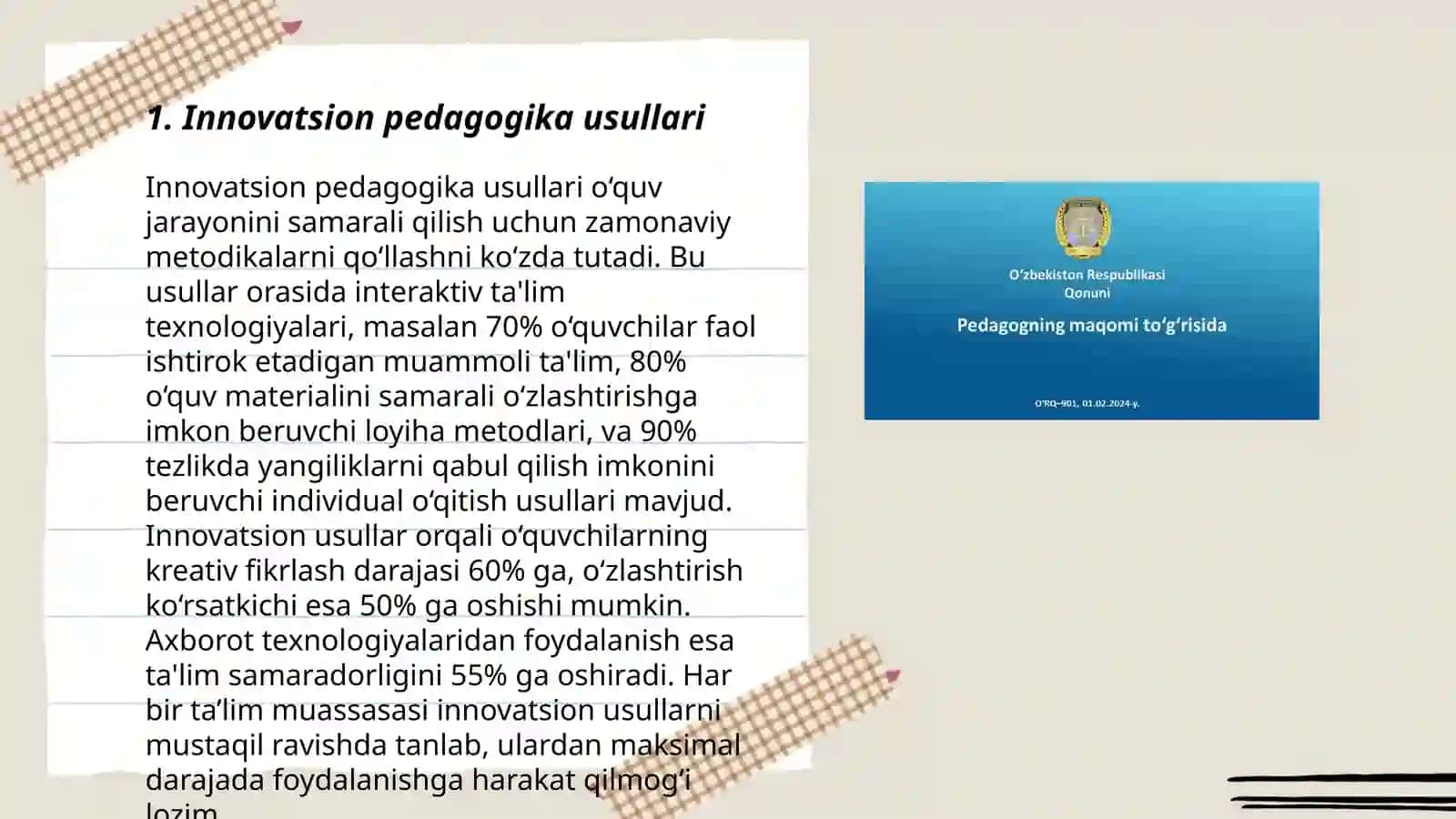 Pedagogning inavatsion faoliyati 3