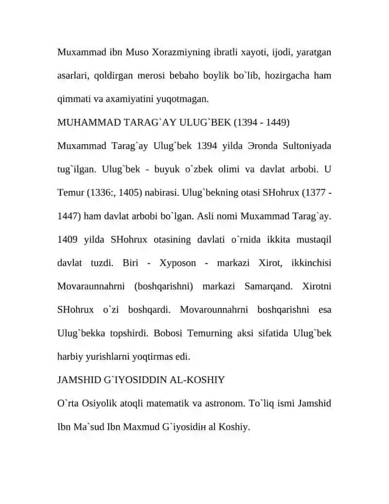 Muxammad Ibn Muso al-Xorazmiy 3