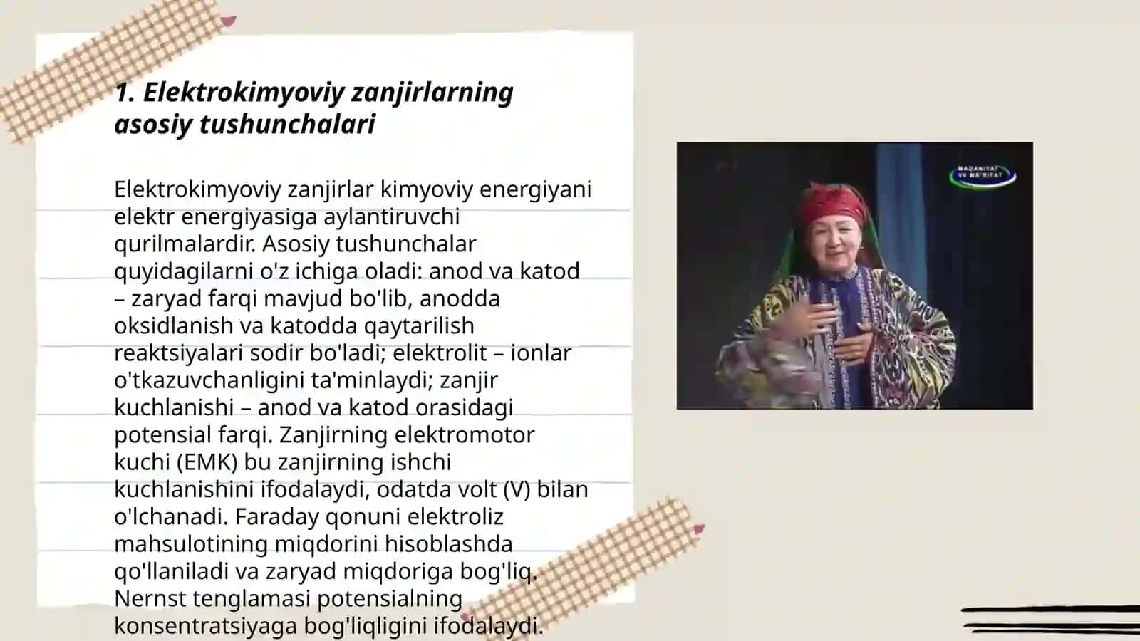 Elektrokimyoviy zanjirlar. Nernst tenglamasi 3