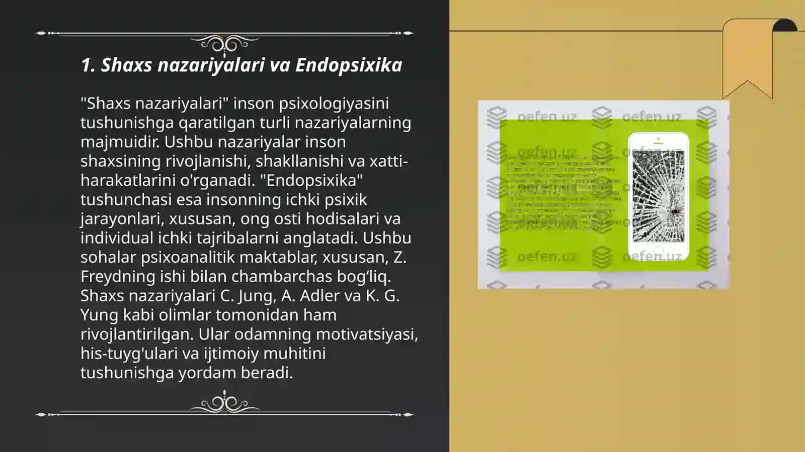 Shaxs nazariyalari va Endopsixika 3