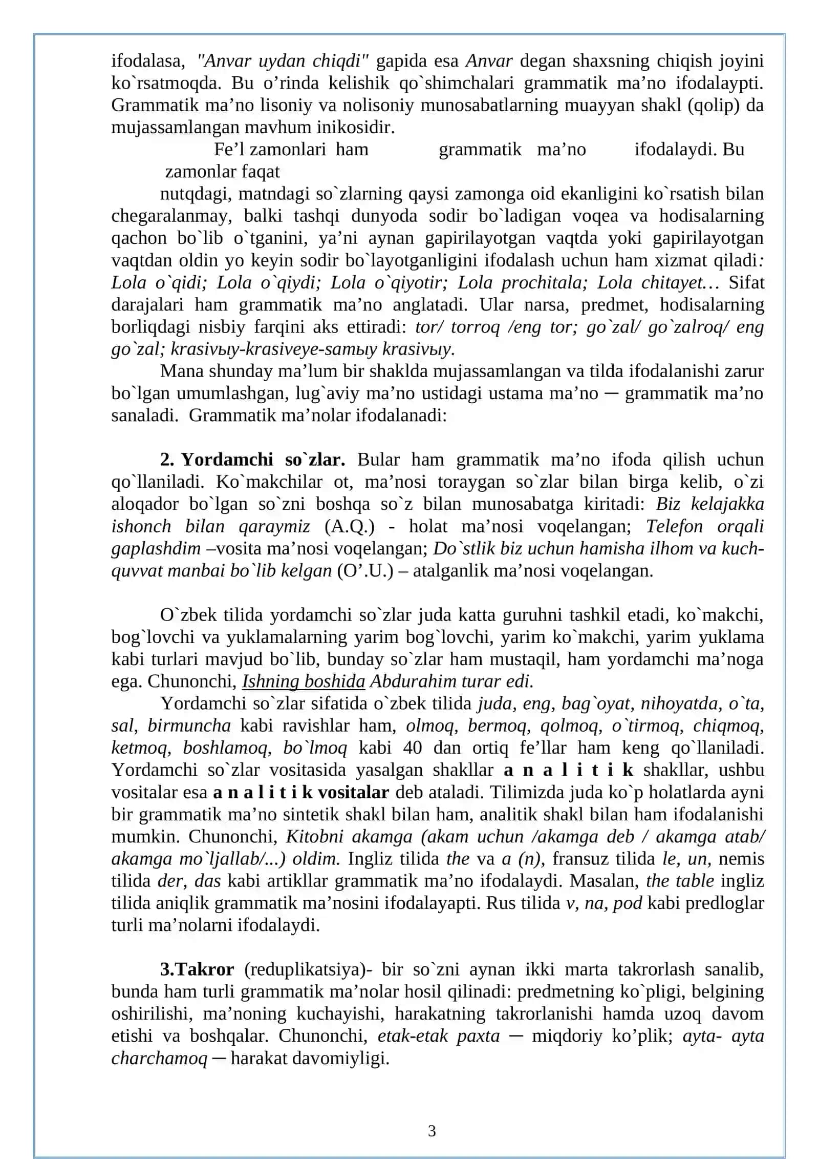 Grammatika. Morfologiya 3
