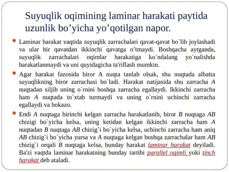 Suyuqlik Oqimi Laminar Harakati 3