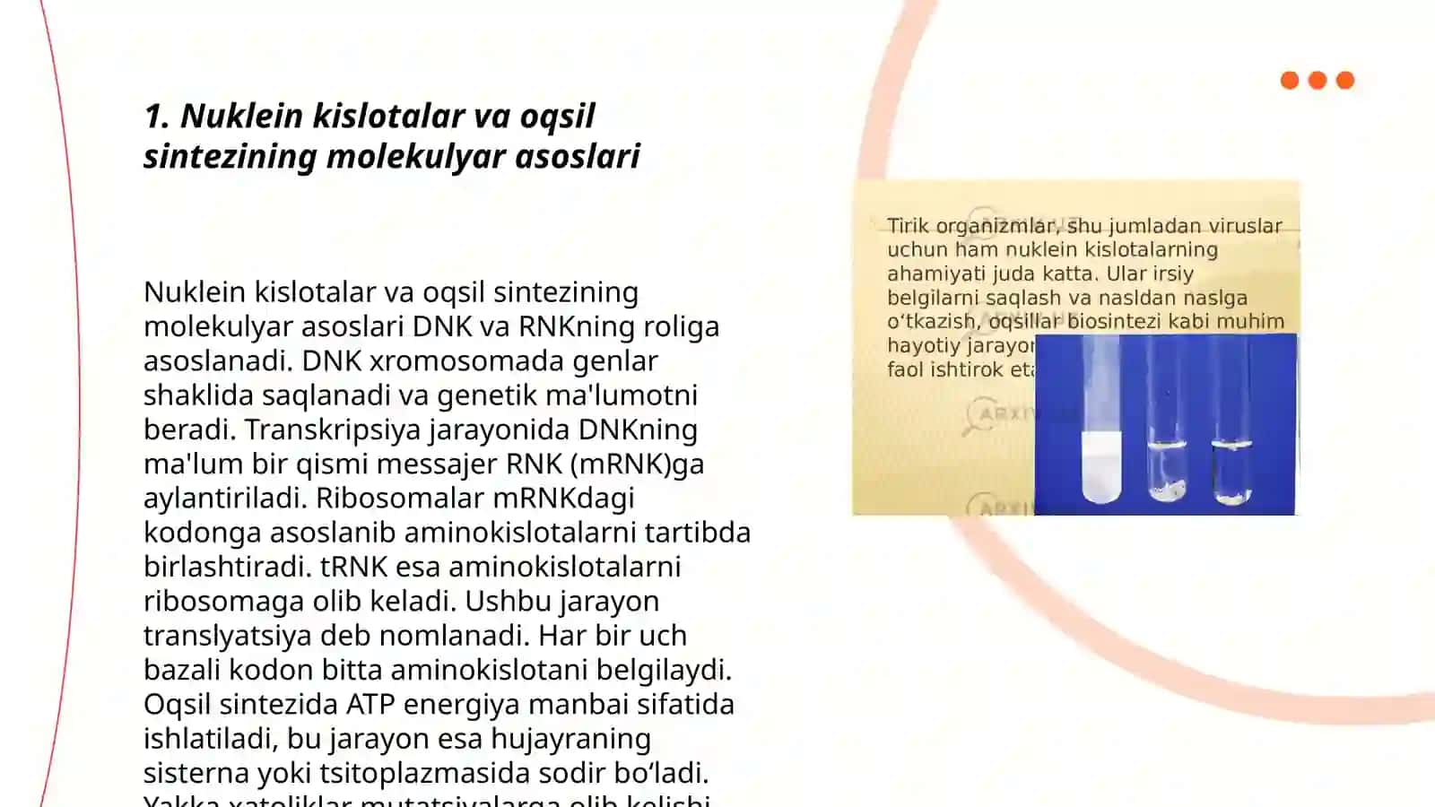 Nuklein kislotalar oqsil sintezining stimulyator va ingibitorlari 3