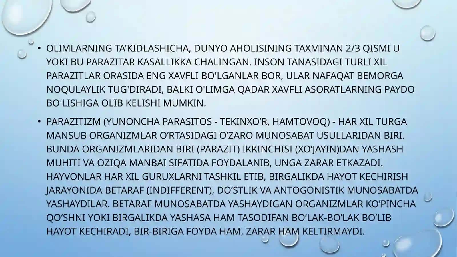parazitizm haqida 3