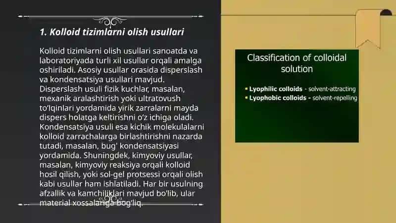 Kolloid sistemalarni olish usullari 3