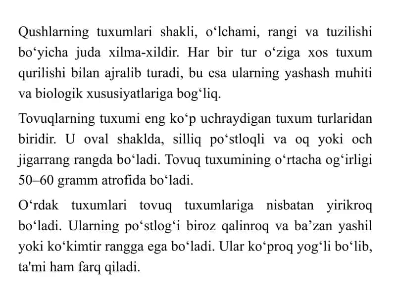 Tovuqlar tuxumining tuzilishi 3