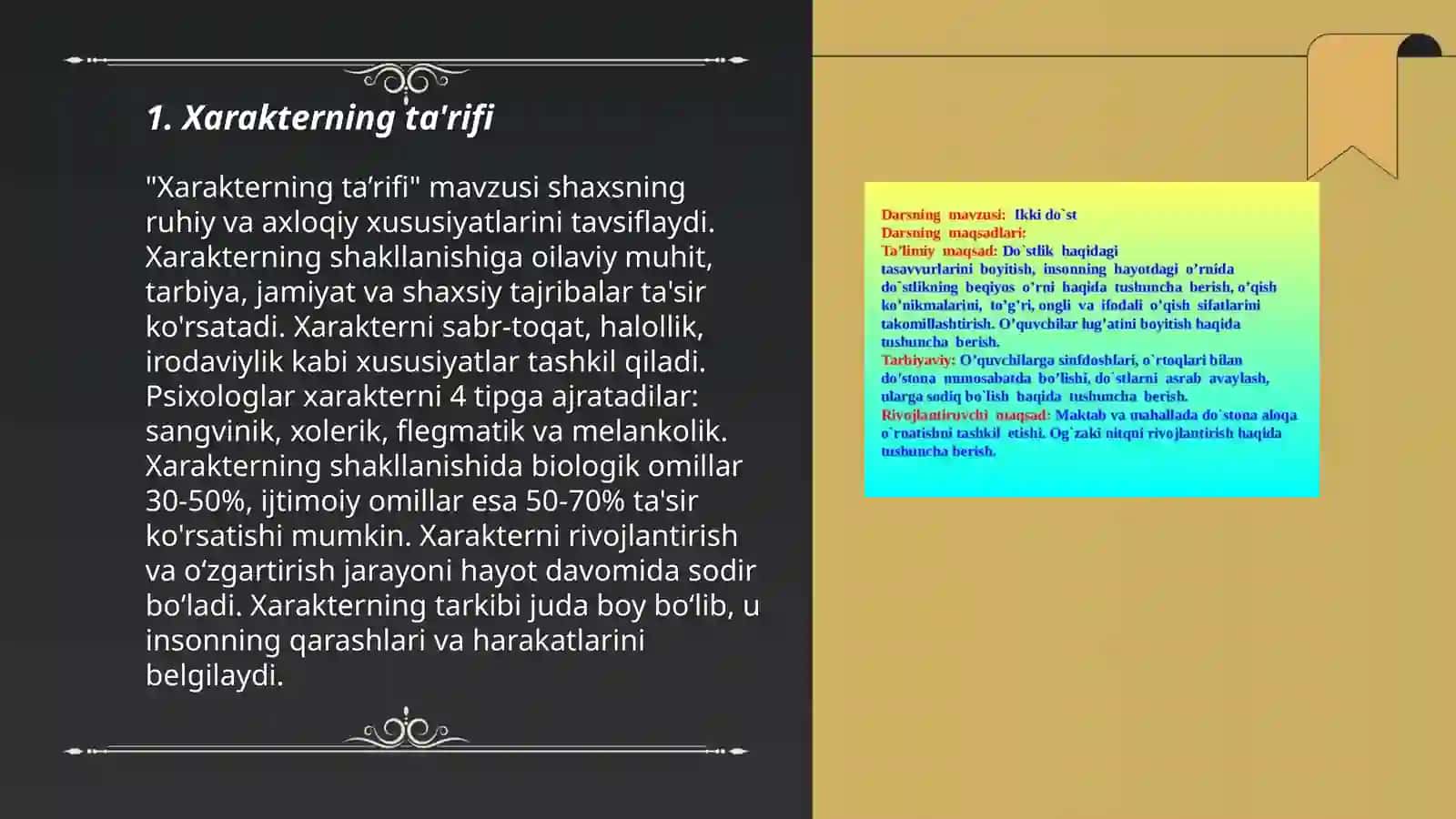 Xarakter haqida tushuncha 3