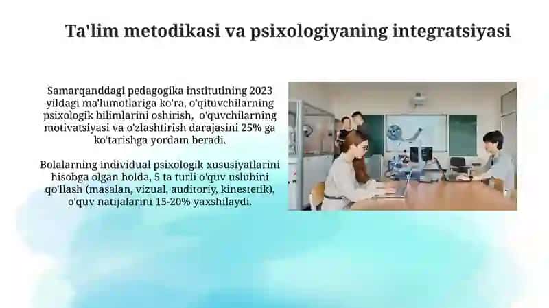 Ta'lim metodikasi va psixologiyaning integratsiyasi 3