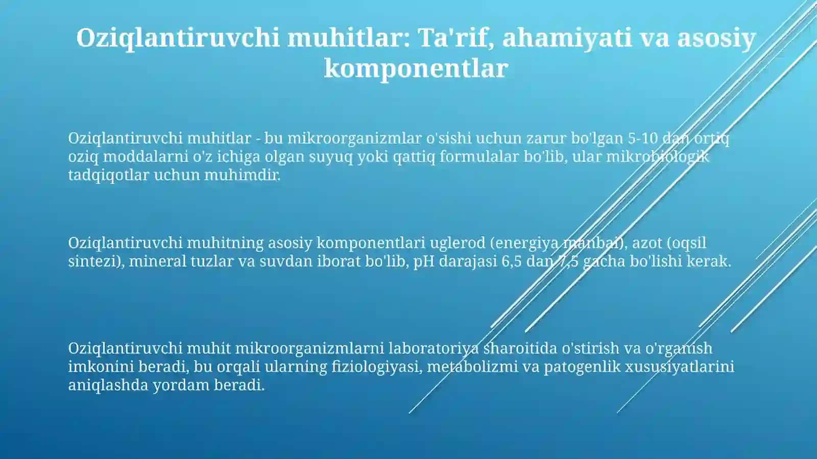 Mikroorganizmlarning ozuqa muhiti 3