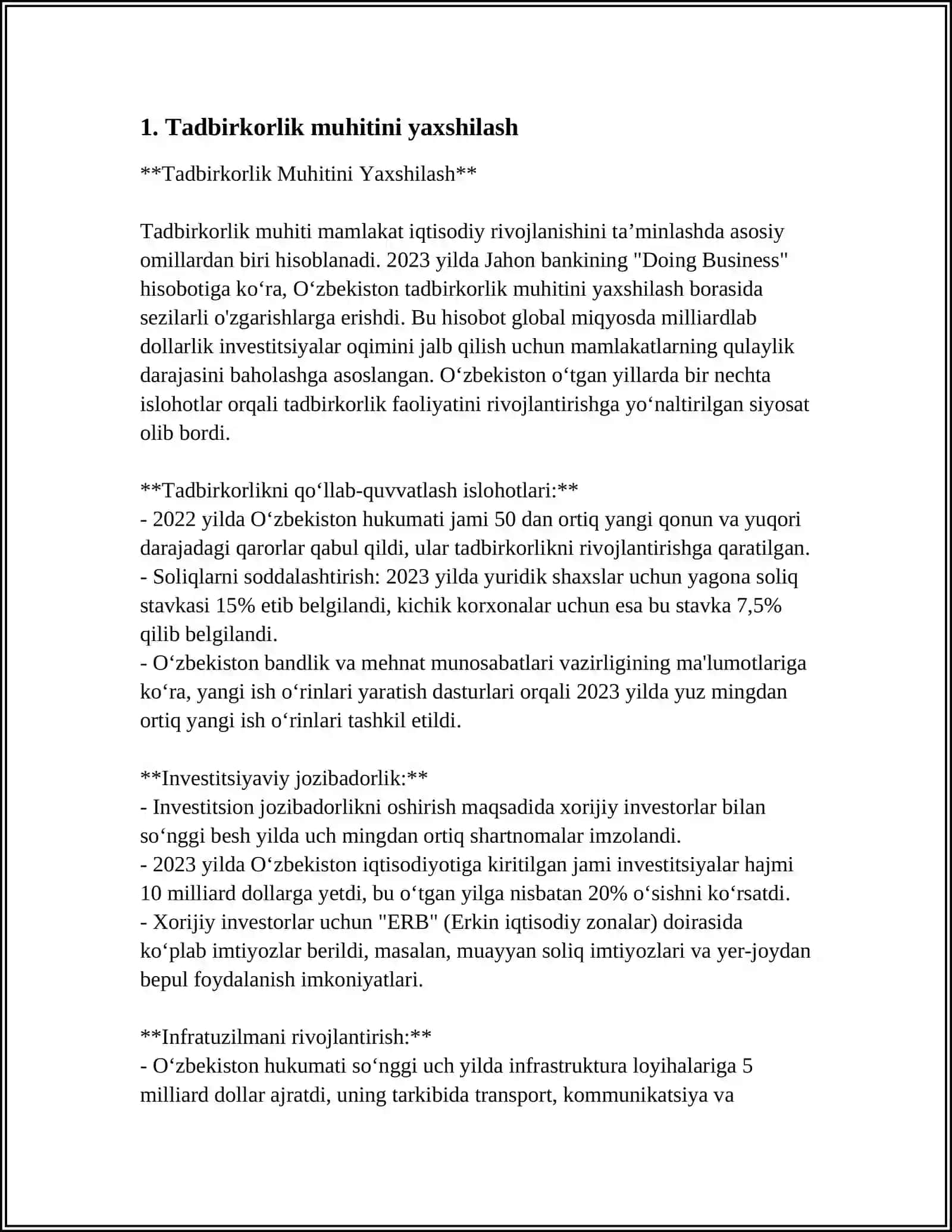 O'ZBEKISTON RESPUBLIKASIDA TADBIRKORLIKNI RIVOJLANTIRISH YULLARI 3