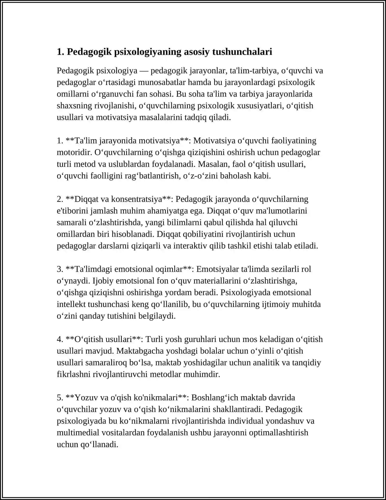 O'QITUVCHI PEDAGOG PSIXOLOGIYASI 3