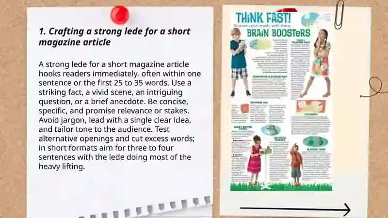 Crafting a strong lede for a short magazine article 3
