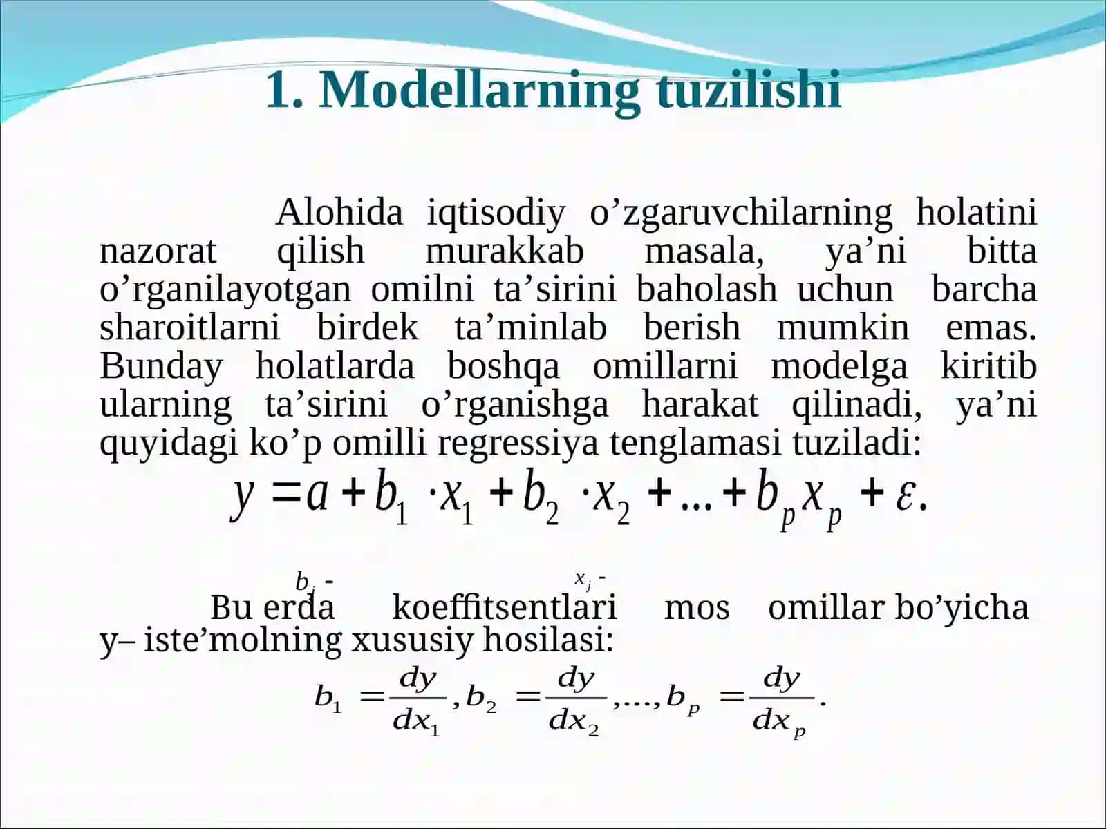 Ekonometrika fanidan mustaqil ish 3