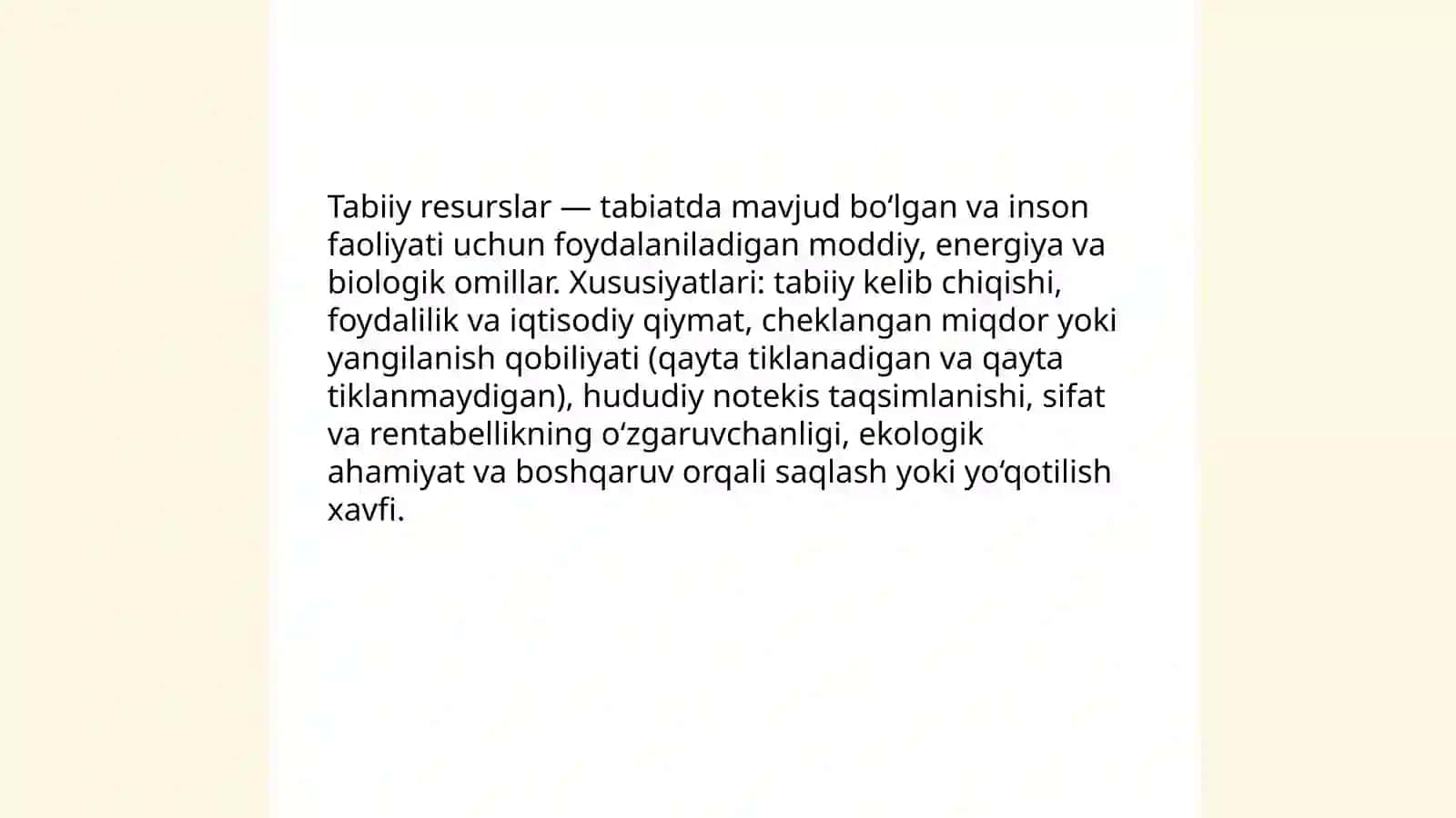 Tabiiy resurslar va ularning klassifikatsiyasi 3