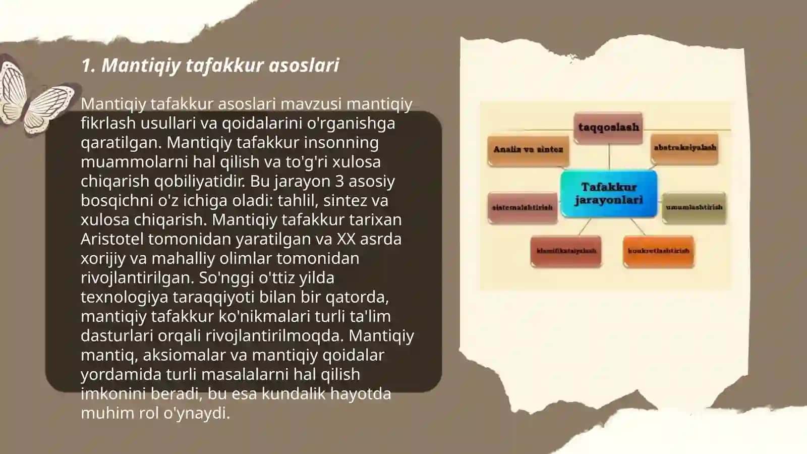 Mantiq taffakur shakllari va qonunlari 3