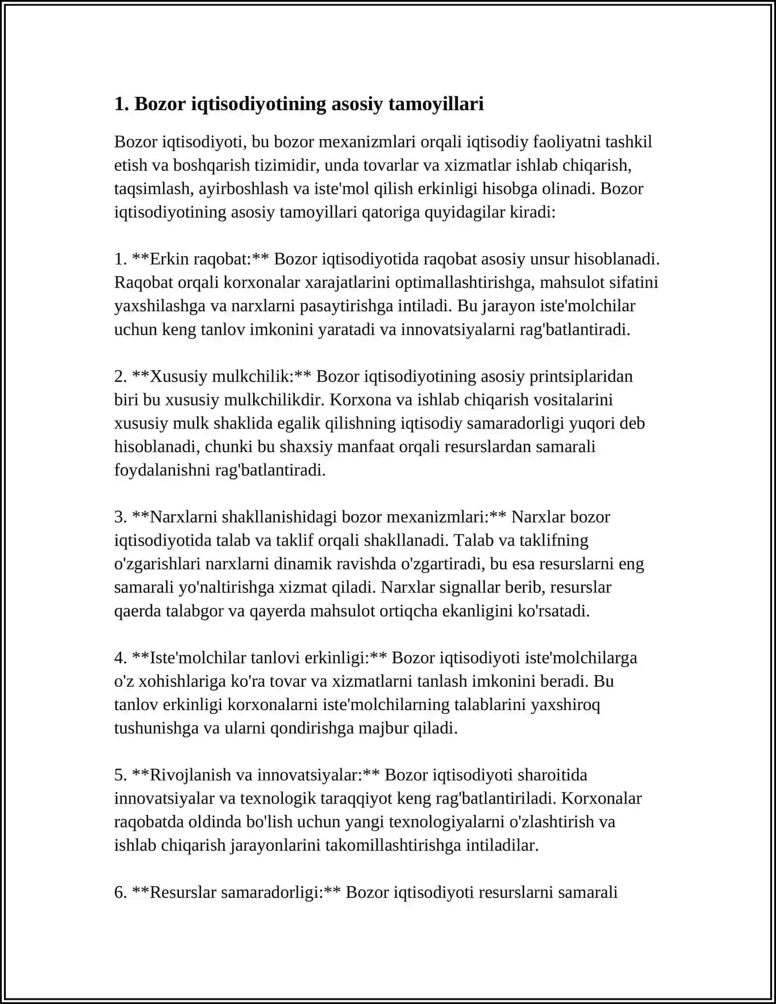 BOZOR IQTISODIYOTI VA UNING NARXLARI 3