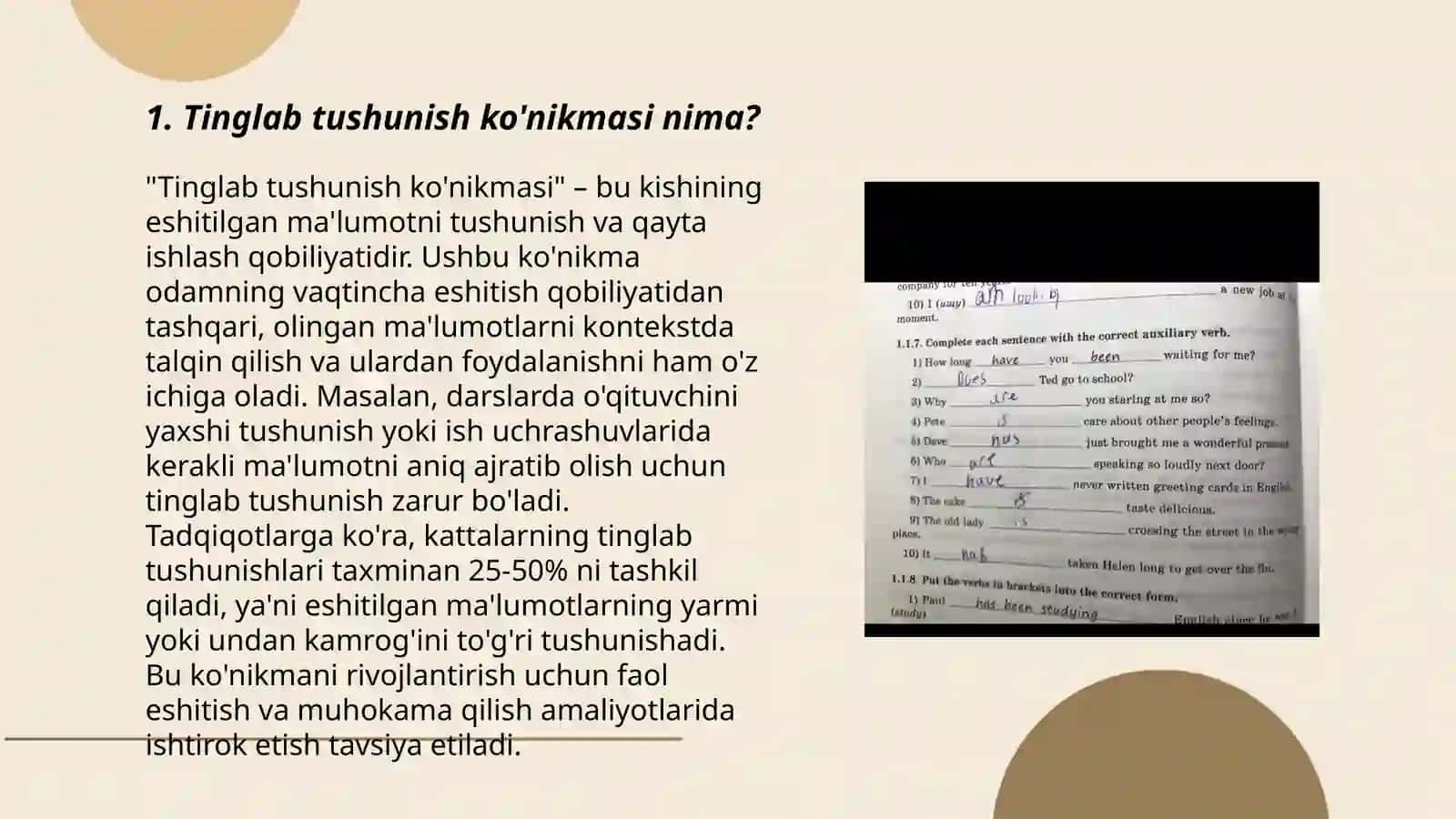 O'quvchilarda tinglab tushinish ko'nikmalarini shakllantirish mazmuni 3
