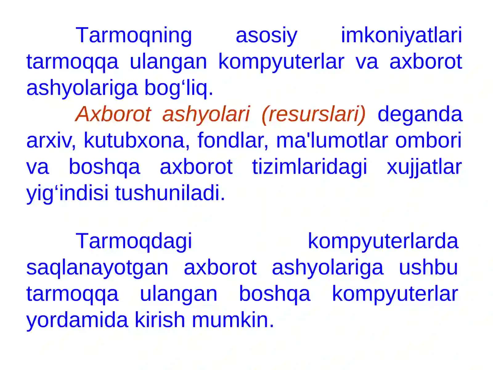 Kompyuter tarmoqlari va tarmoq texnologiyalari 3