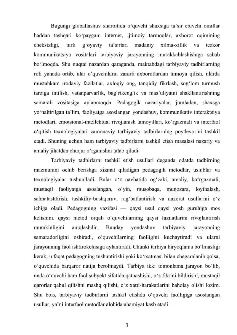 TARBIYAVIY TADBIRLARNI TASHKIL ETISH USULLARI 3