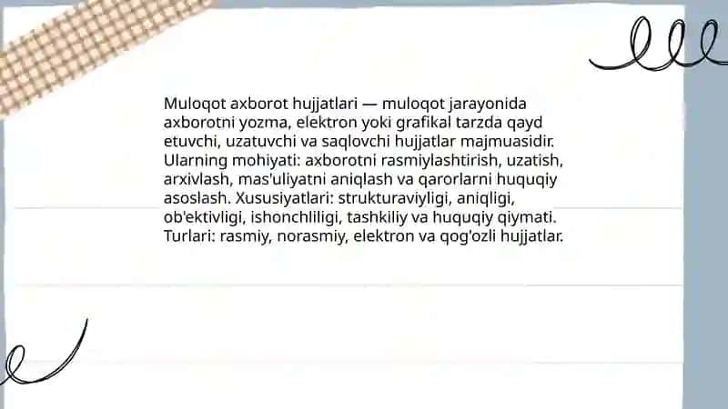 Muloqot axborot hujjatlari 3