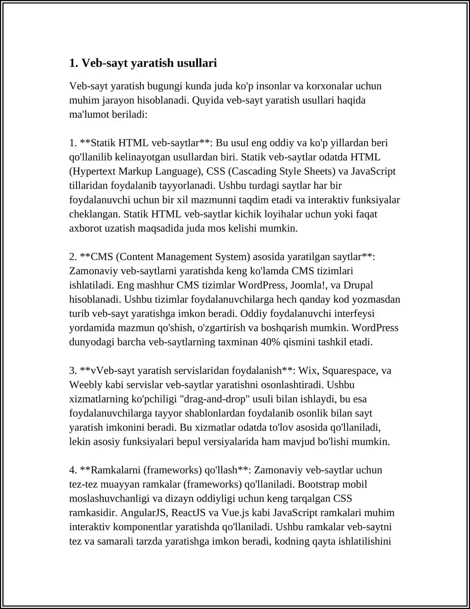 WEB SAYTLAR YARATISHGA YÔNALTIRILGAN DASTURIY TA'MINOTLAR 3