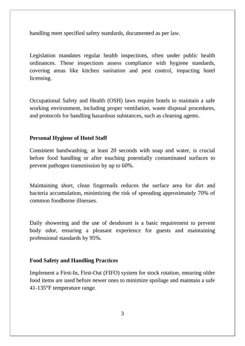 Sanitary and Hygienic Requirements in the Hotels Industry 3