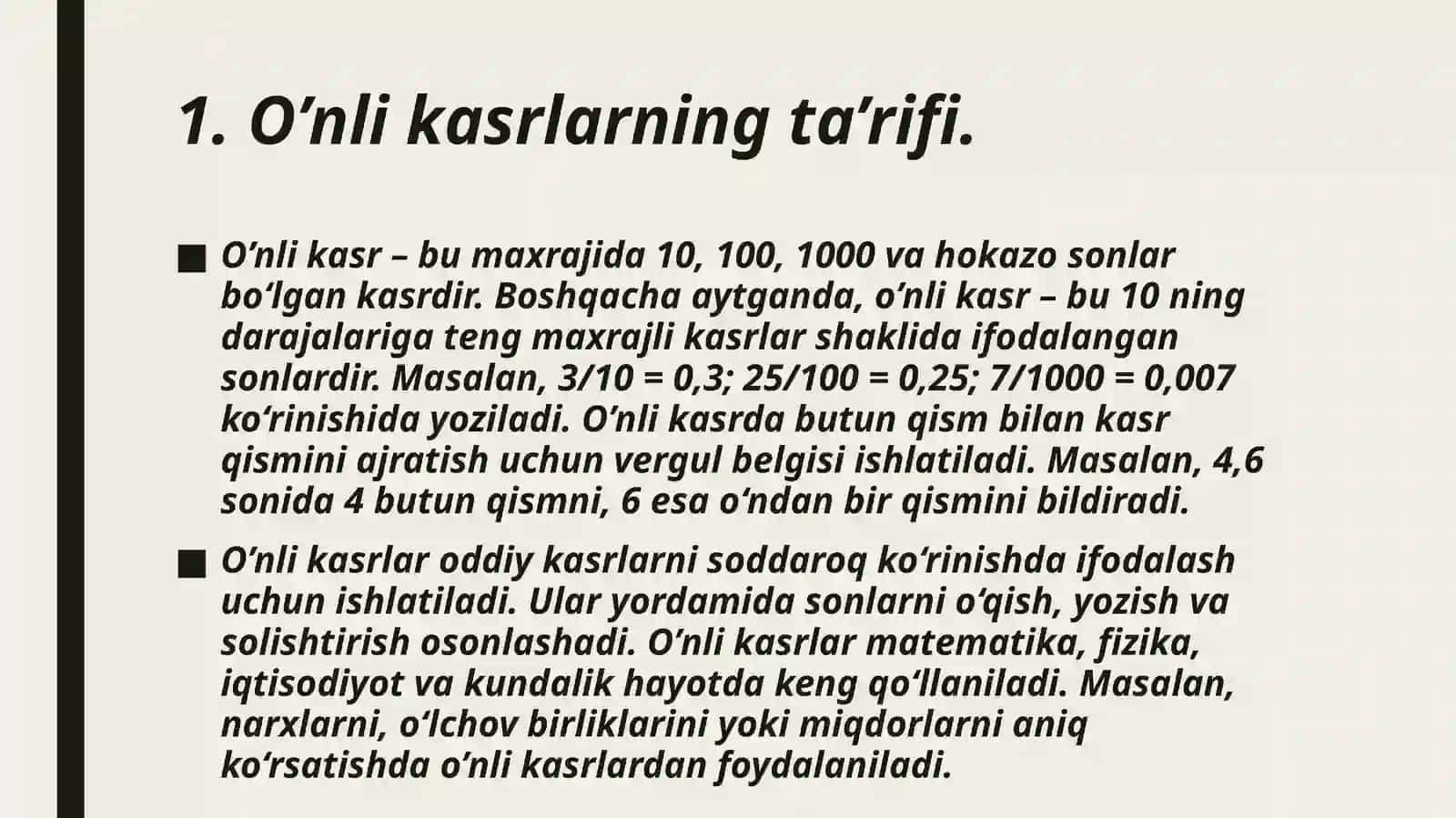 O’nli kasrlar haqida tushuncha 3