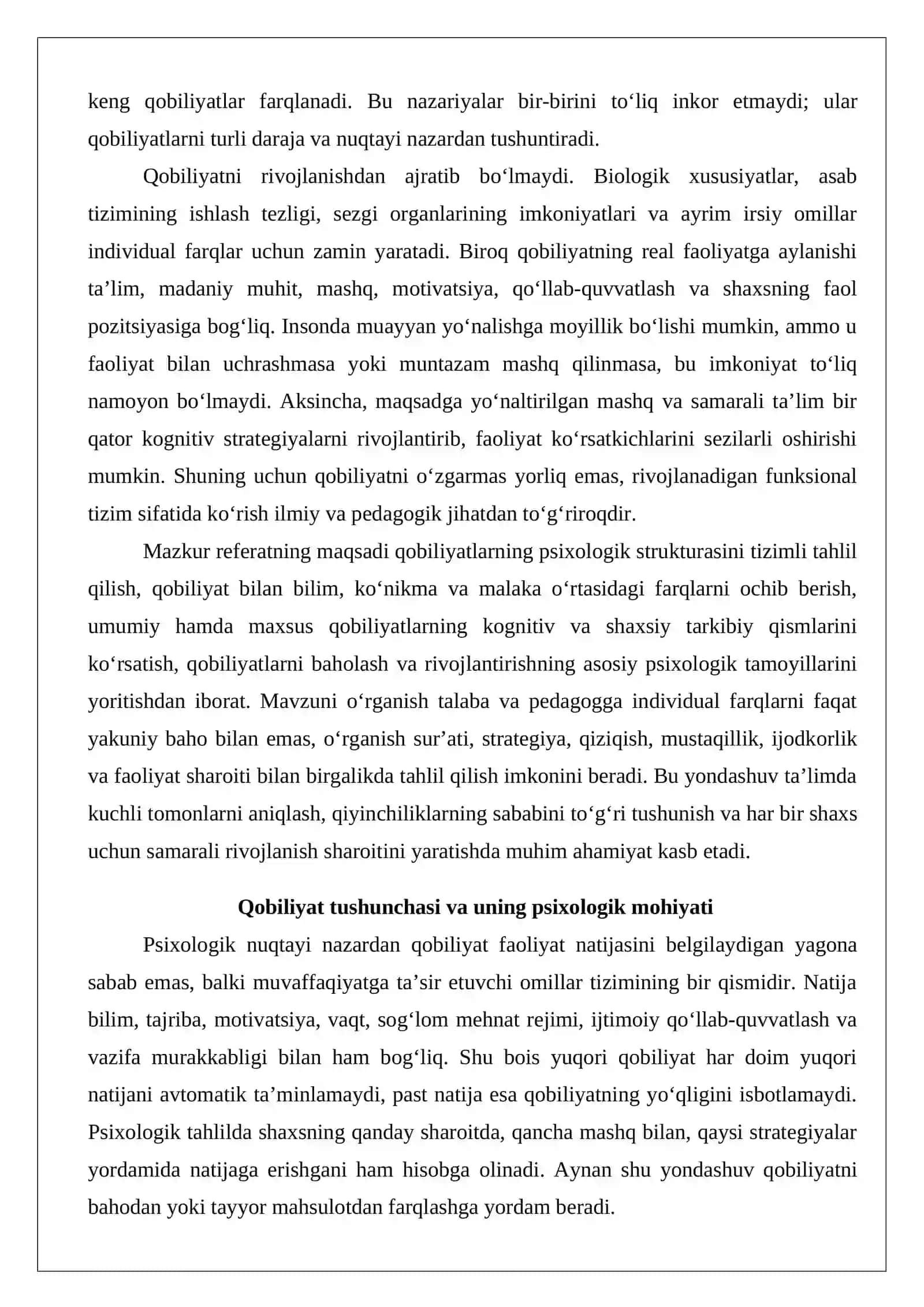 Qobiliyatlarning psixologik strukturasi 3