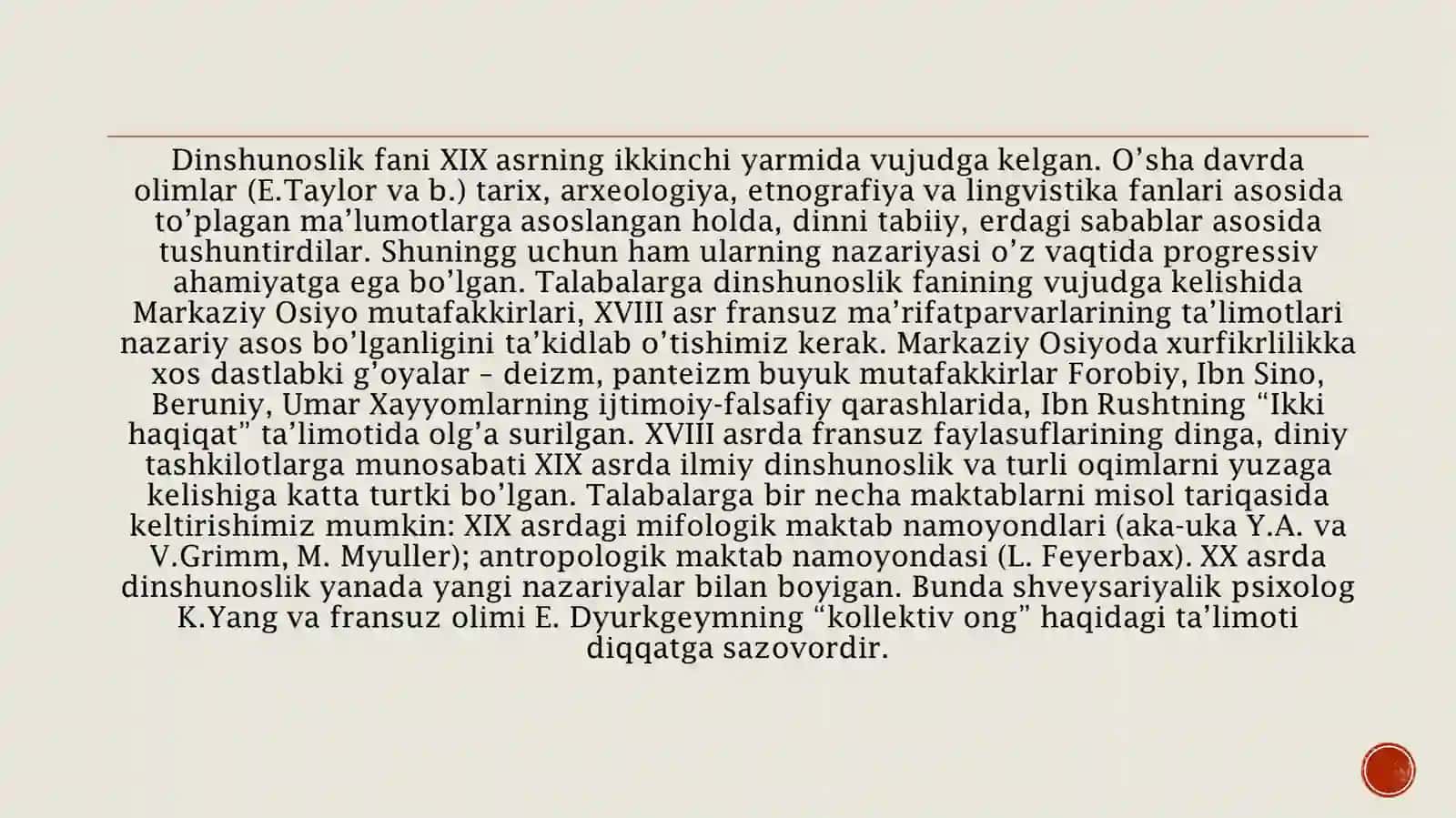 Dinshunoslik fanining predmeti 3