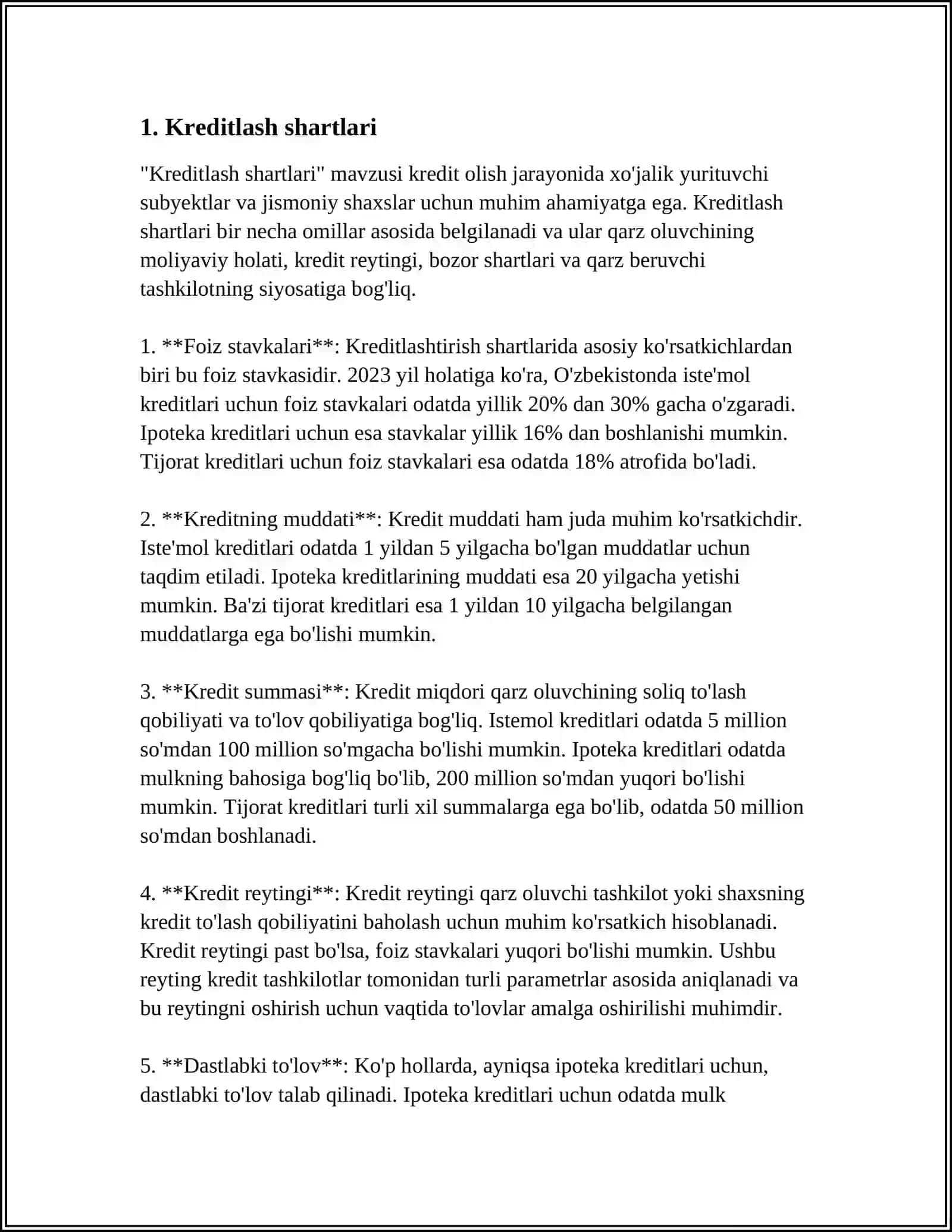 PUL KREDIT TIZIMI 3