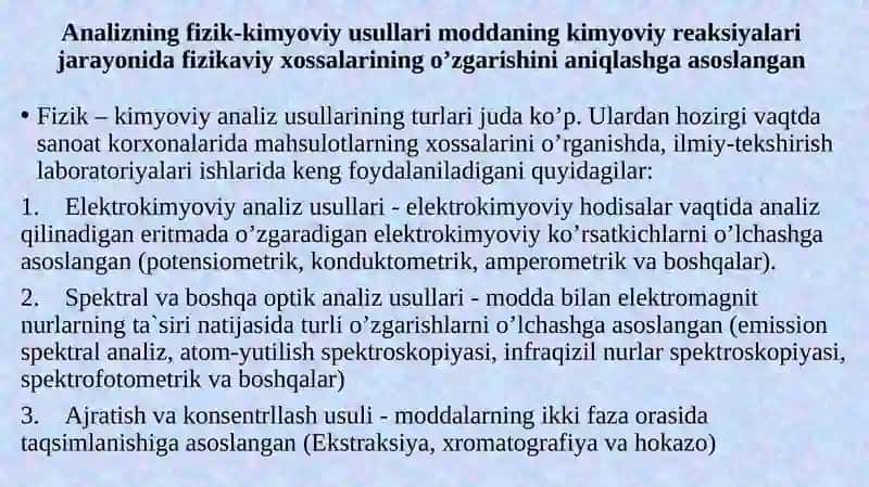 Fizik–kimyoviyanalizusullarireja 3