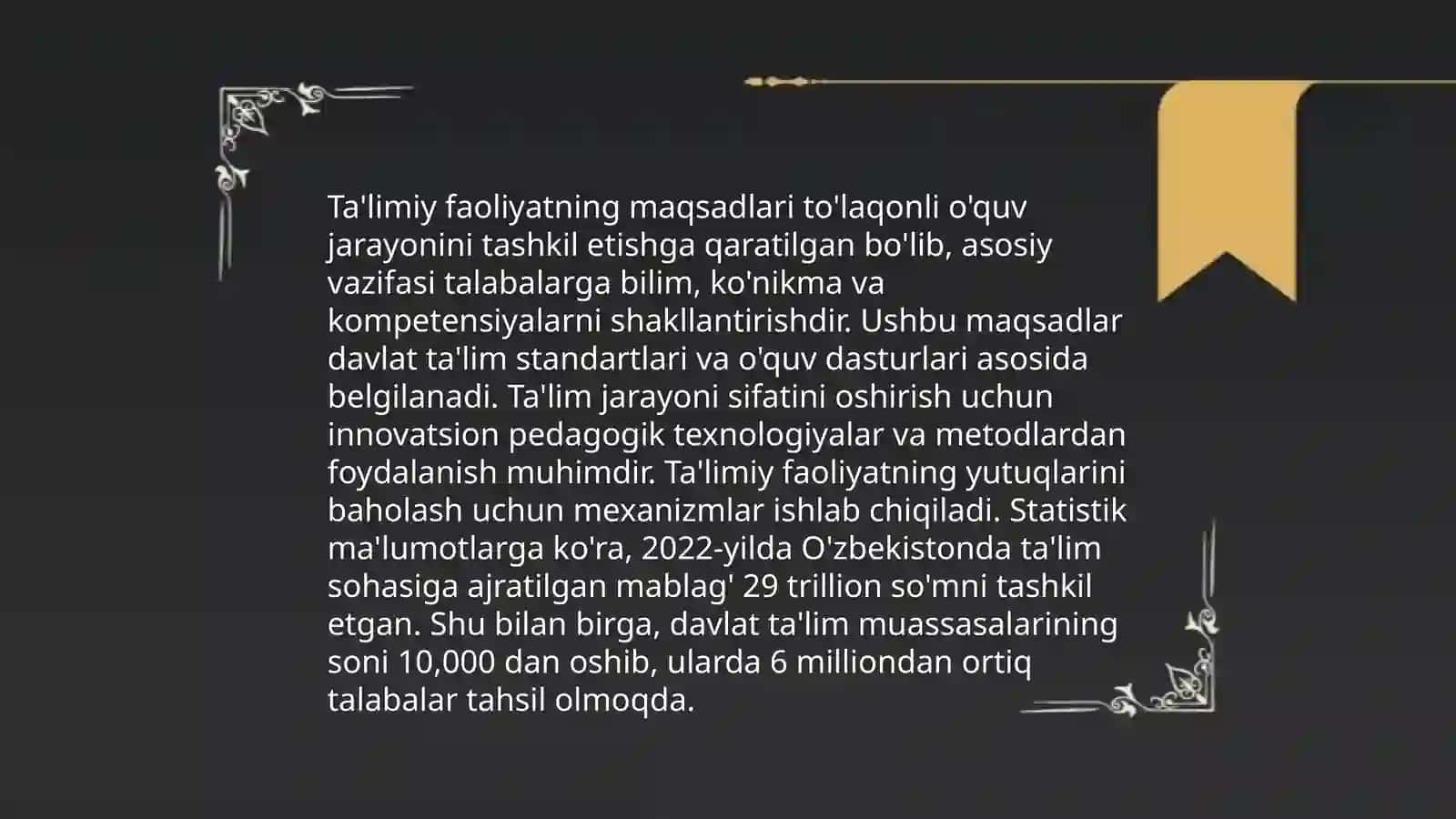 Ta'limiy faoliyatning maqsadlari 3