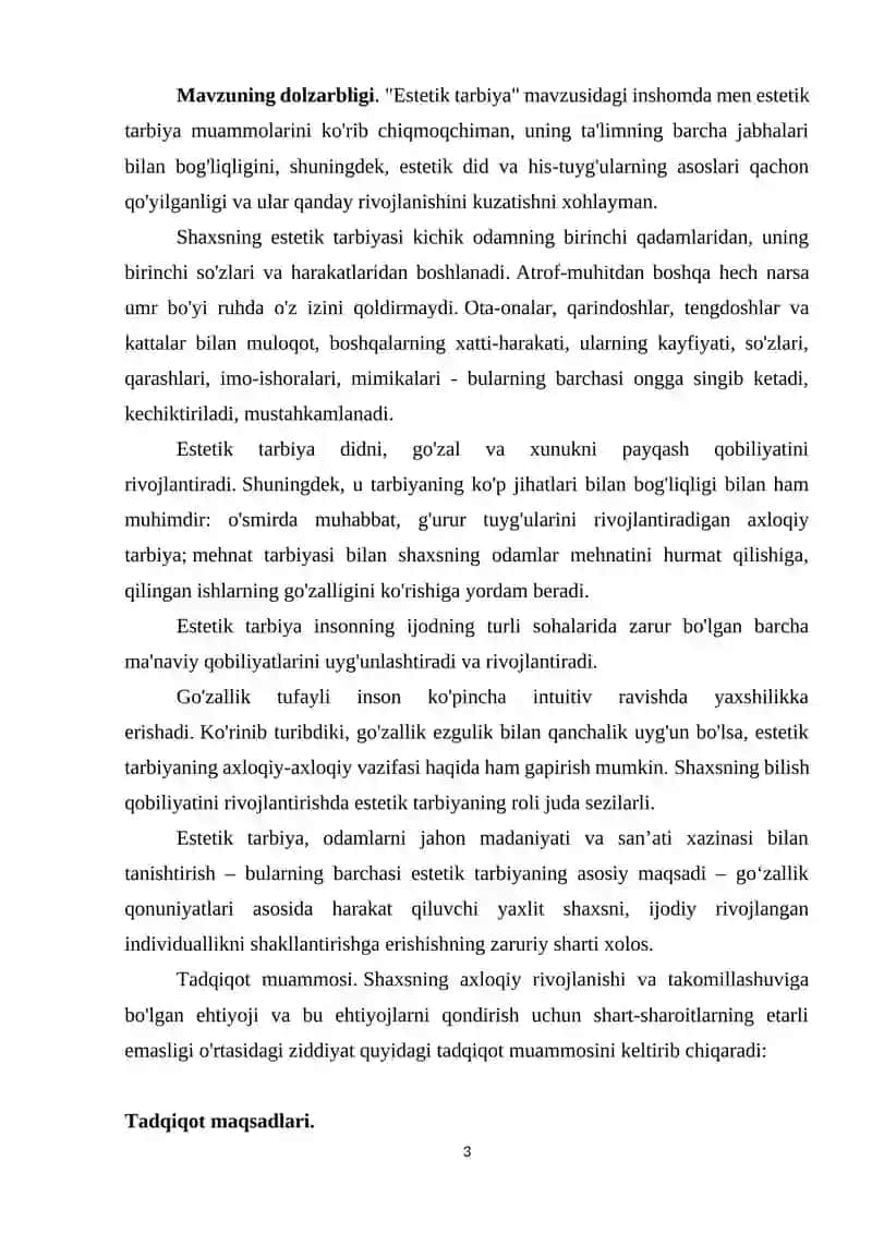 O’QUVCHILARNI ESTETIK RUHDA TARBIYALASH 3