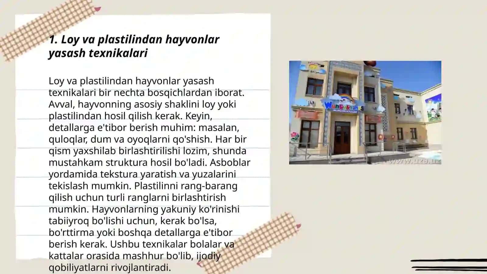 Maktabgacha talim tashkilotlarida Loy va plastilindan òyinchoqlar yasash 3