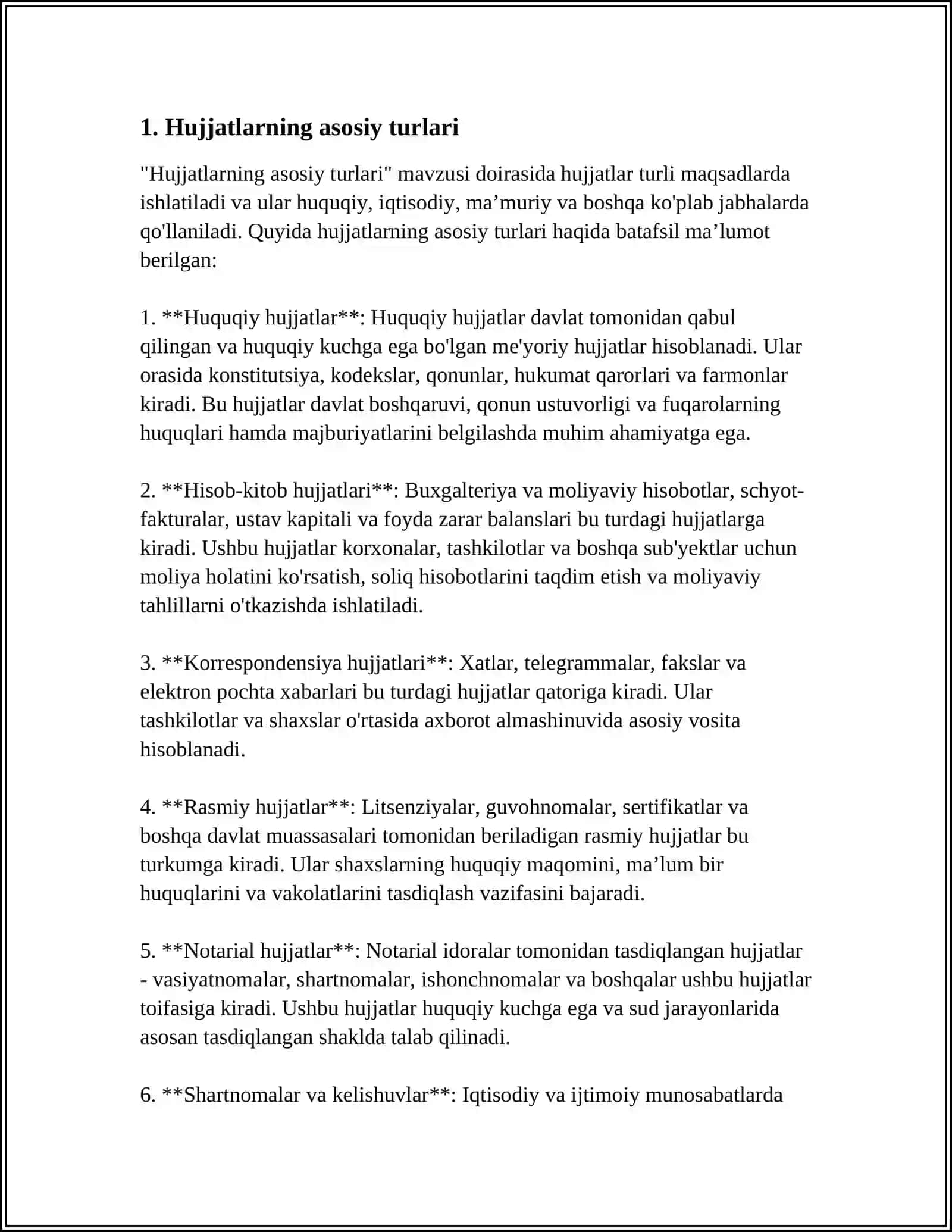 ISH HUJJATLARI VA ULARGA QO'YILADIGAN ASOSIY TALABLAR 3