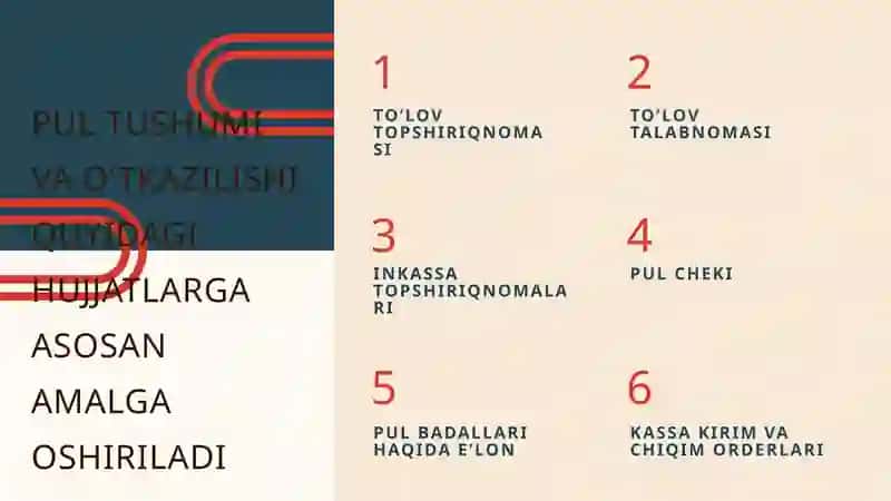 Pul mablag’lari va hisob-kitoblar hisobi 3