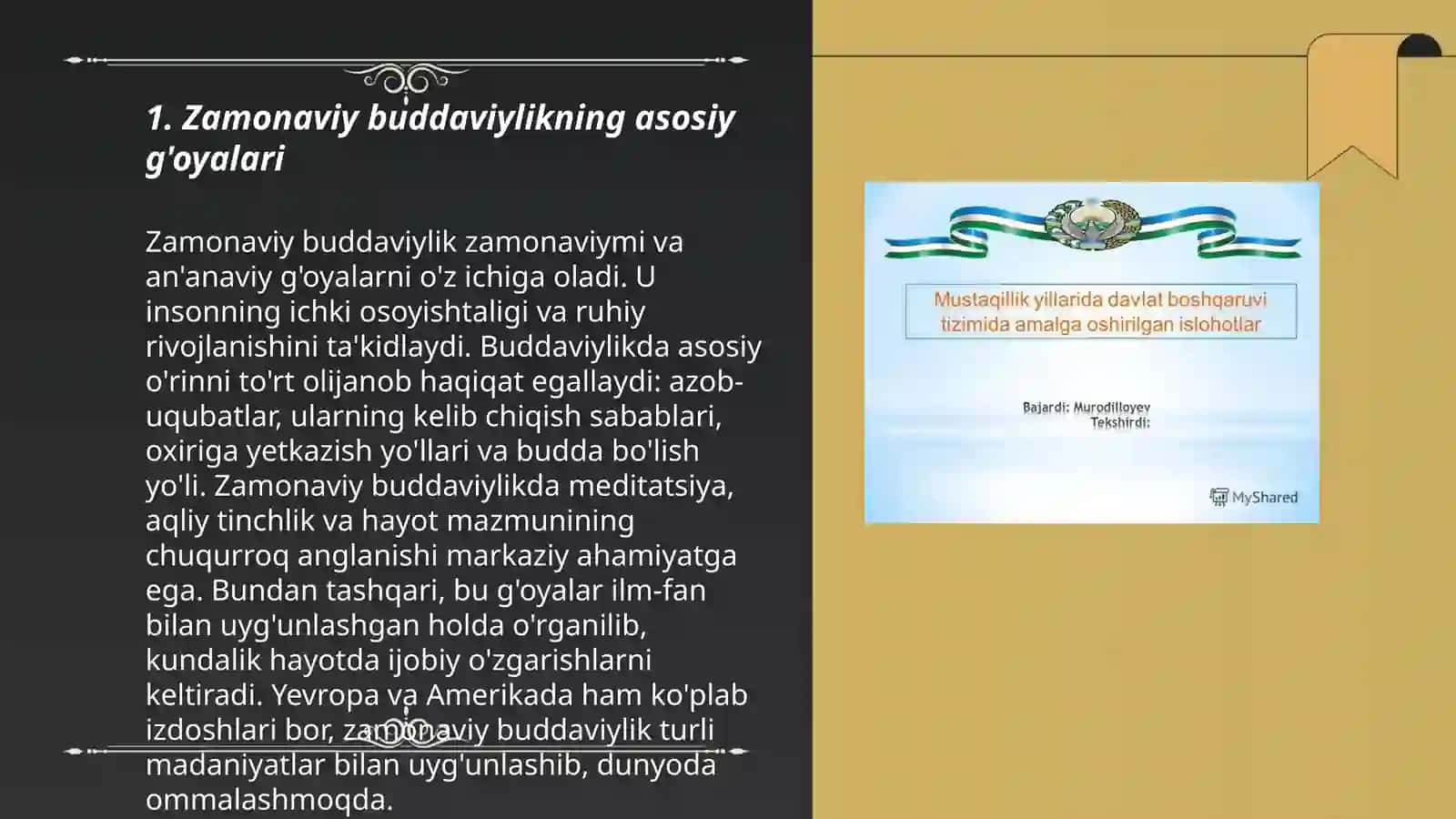 Modern buddaviylikning òziga xos hususiyatlari 3
