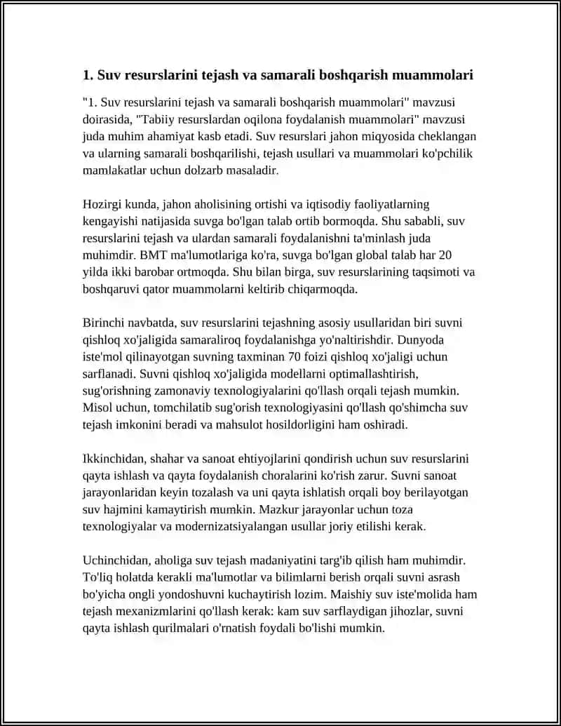 TABIIY RESURSLARDAN OQILONA FOYDALANISH MUAMMOLARI 3