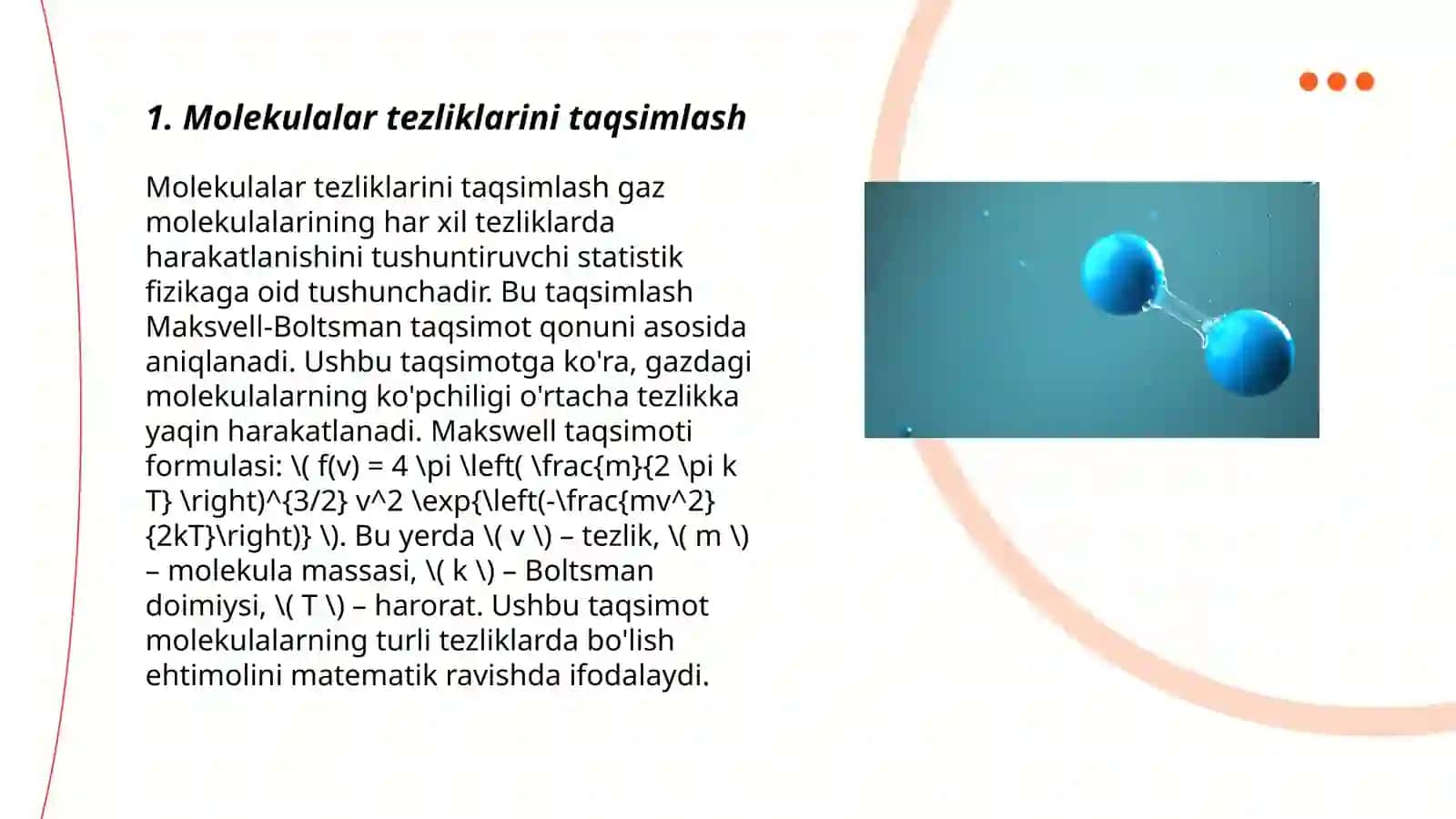 Molekulalar tezliklari 3