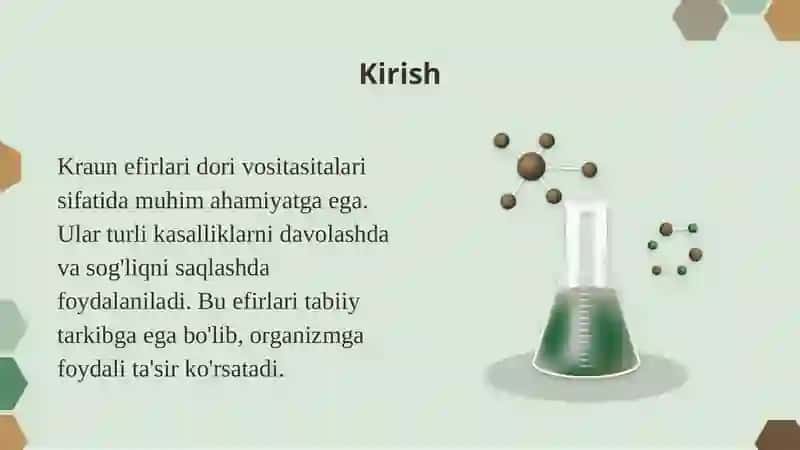 Kraun efirlari - dori vositasitalari sifatida ishlatilishi 3
