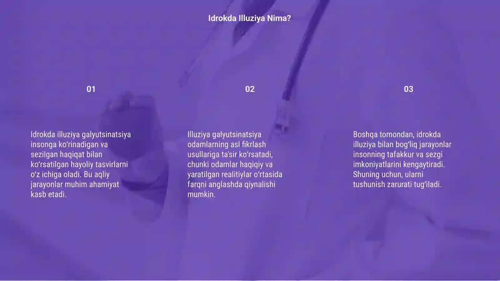 Idrokda illuziya galyutsinatsiya 3