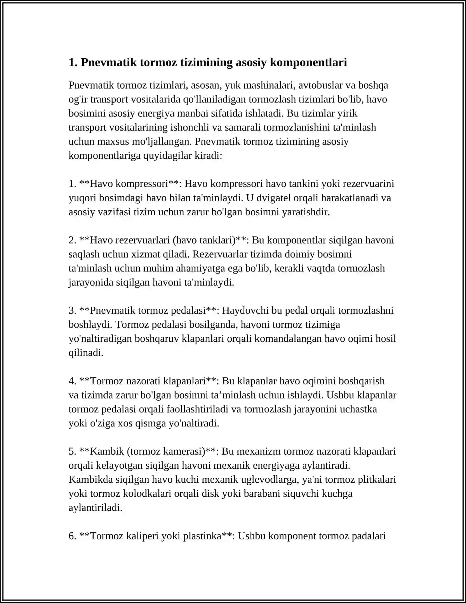 PNEVMATIK TORMOZ TIZIMI 3