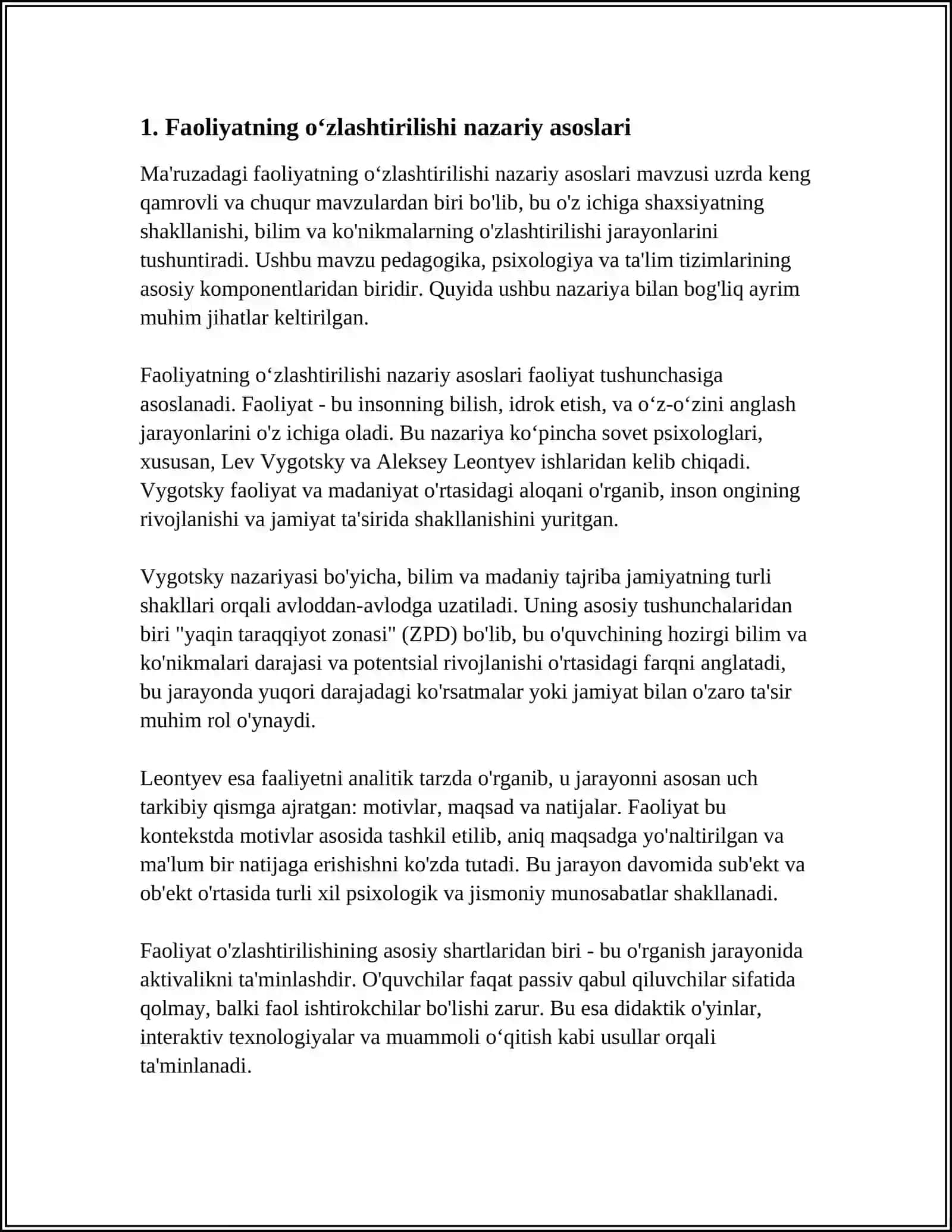 FAOLIYATNING OʻZLASHTIRILISHI VA MALAKALARNI EGALLASH 3