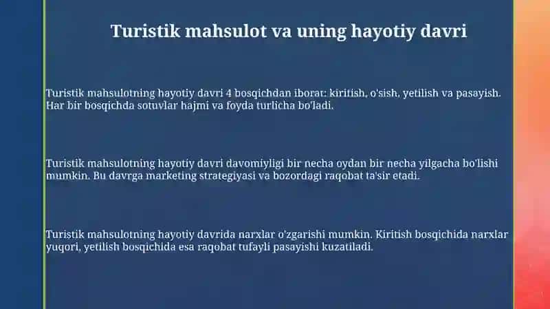 Mintaqaviy turizm xizmatlari bozor tarkibi 3