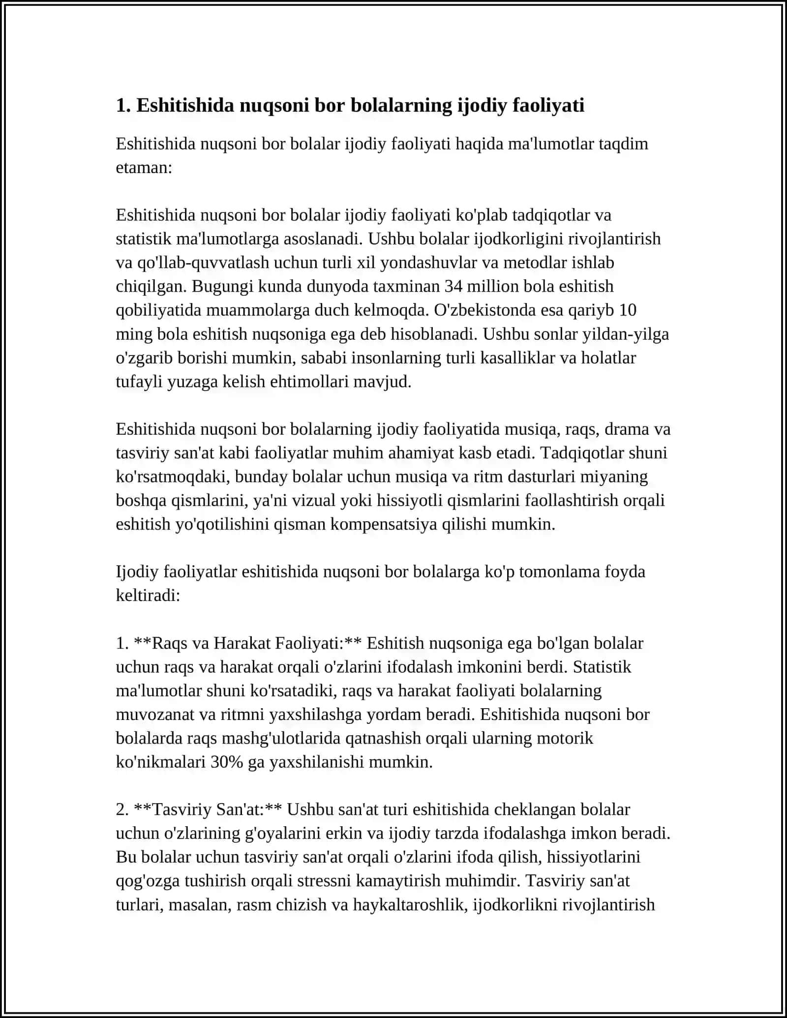 ESHITISHIDA NUQSONI BOR BOLALAR GRAFIK FAOLIYATINING O'ZIGA XOSLIGI 3