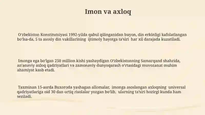 Imon va Erkin Fikrlash 3