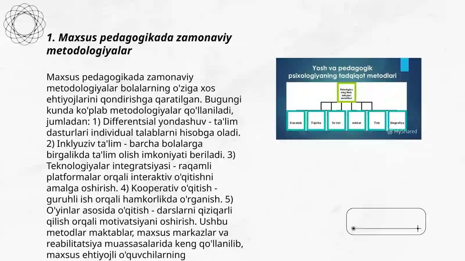 Maxsus pedagogikada zamonaviy metodologiyalar 3