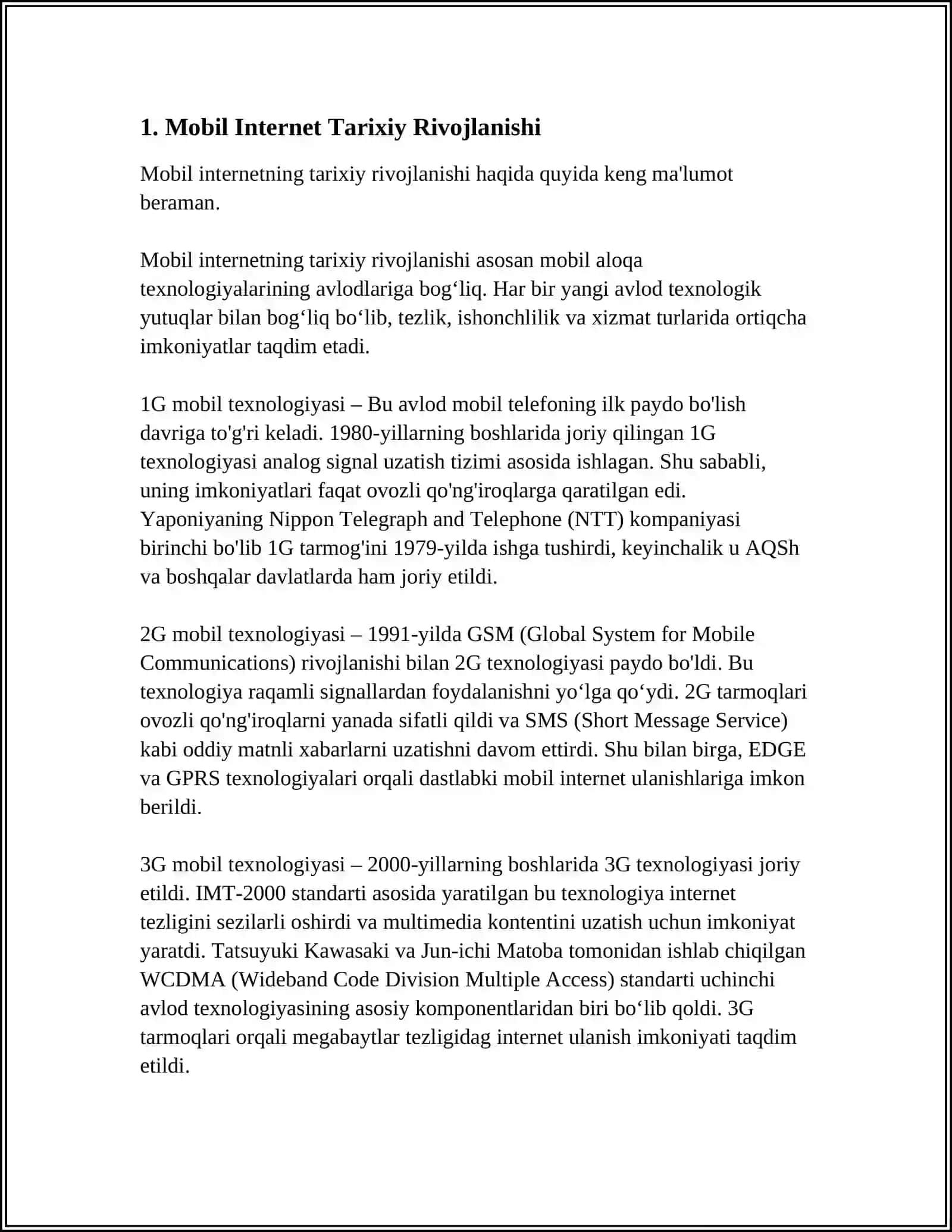 MOBIL INTERNET TEXNALOGIYALARI 3